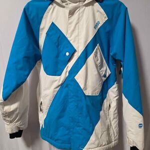 Orage Blue and White Ski Jacket - Girl's XL (14)